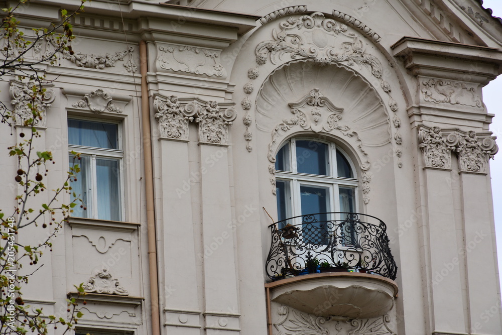 Baroque style balcony. Architecture. 