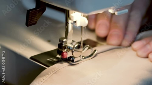 Working with sewing machine