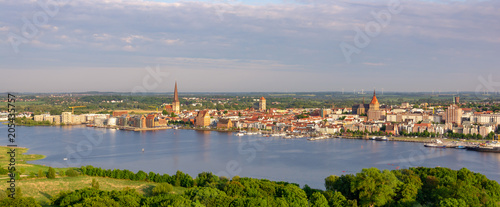 panoramic aerial view of the city rostock