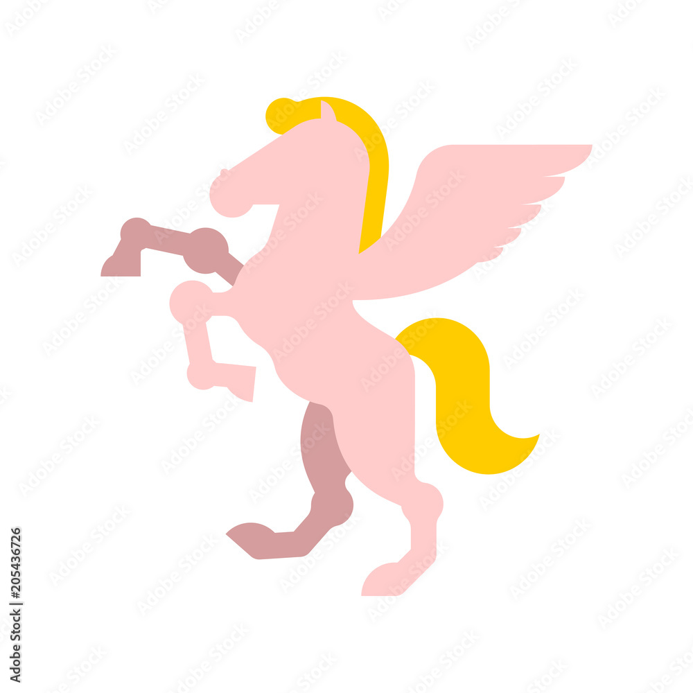 Pegasus heraldic symbol. Sign Animal for coat of arms. Royal Horse Vector illustration