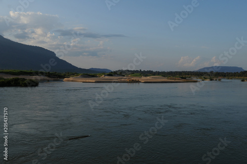 Mekong River landscape at the 4000 river islands near Pakse