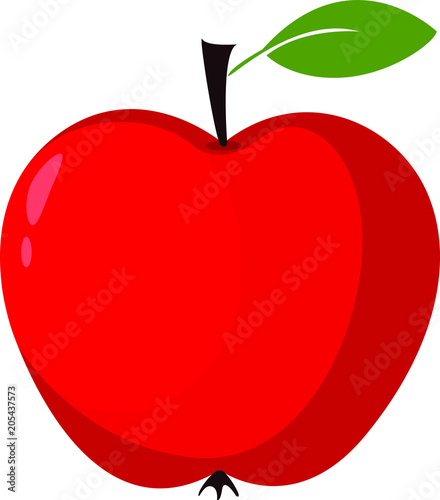 Red apple - vector illustration Apple Icon in trendy flat style isolated on white background. Apple Icon page symbol for your web site design Apple Icon logo.