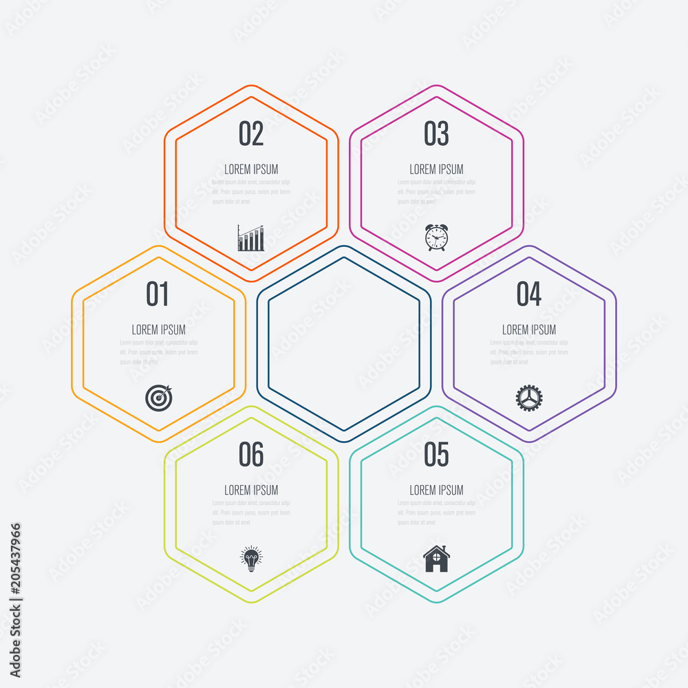 Vector illustration infographics six options Vector illustration infographics six options