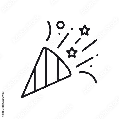 Confetti, tinsel icon. Falling tiny pieces. Party celebration birthday holidays event carnival festive. Thin line party basic element icon. Vector linear design. Illustration. Symbols. Congratulation.