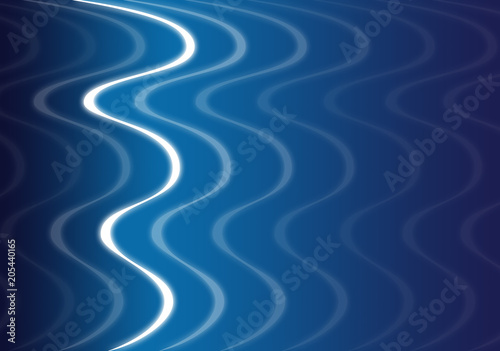 Abstract background in blue colors. White elegant wave line. Sinusoidal 