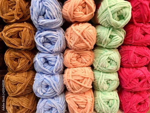 colorful knitting balls
