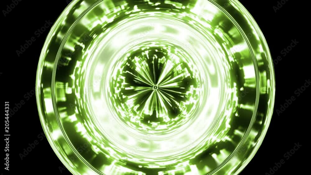 Green fancy circle in a dark background