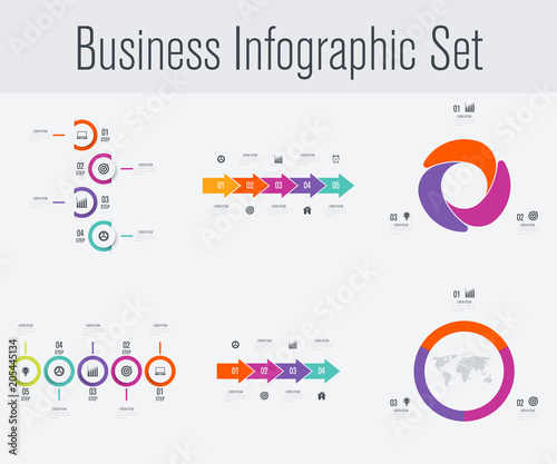 Set with infographics