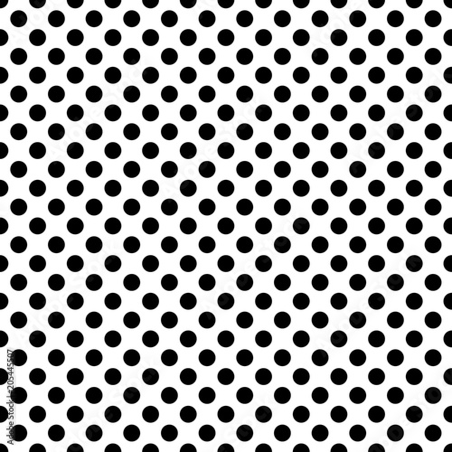 Seamless pattern. Black polka dot on the white background