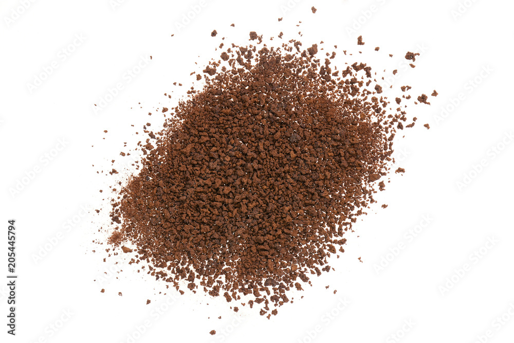 Instant coffee texture on white background Instant coffee texture on white background