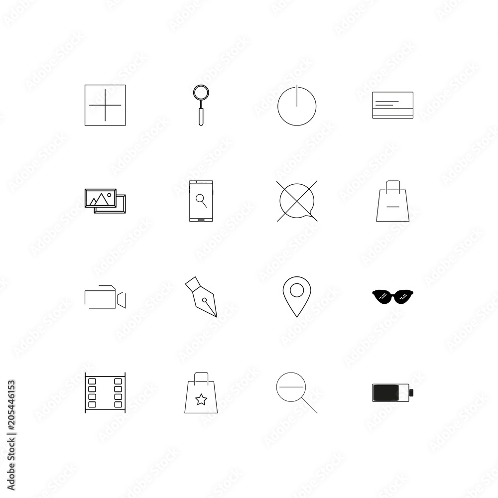 Interface linear thin icons set. Outlined simple vector icons Interface linear thin icons set. Outlined simple vector icons