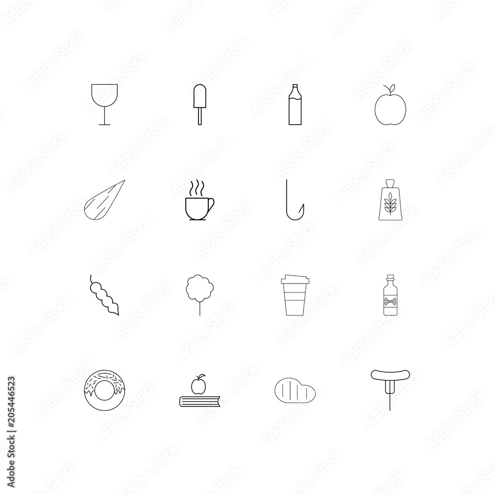 Food And Drink linear thin icons set. Outlined simple vector icons Food And Drink linear thin icons set. Outlined simple vector icons