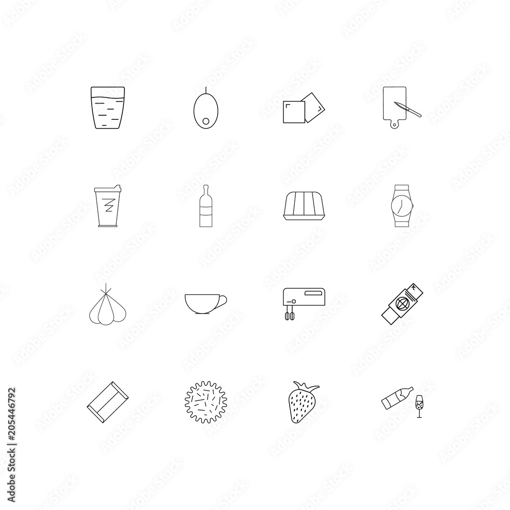 Food And Drink linear thin icons set. Outlined simple vector icons