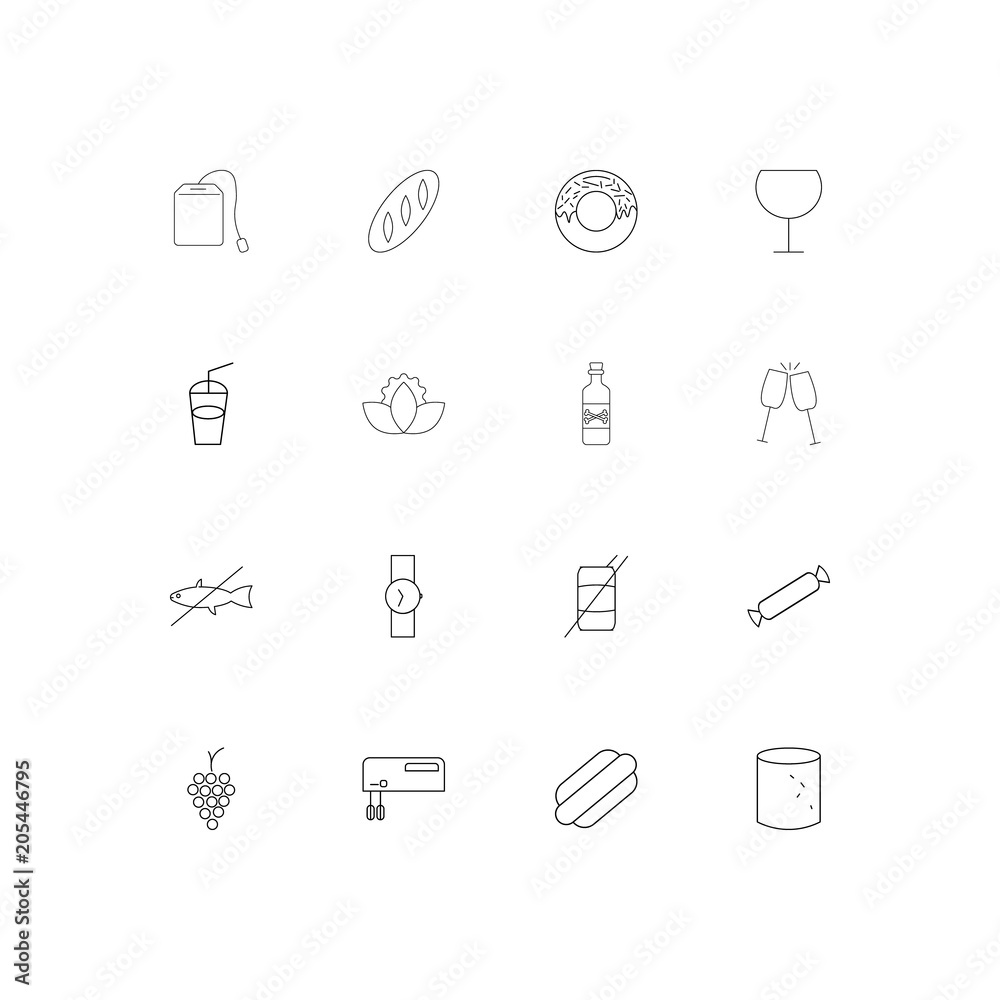 Food And Drink linear thin icons set. Outlined simple vector icons Food And Drink linear thin icons set. Outlined simple vector icons