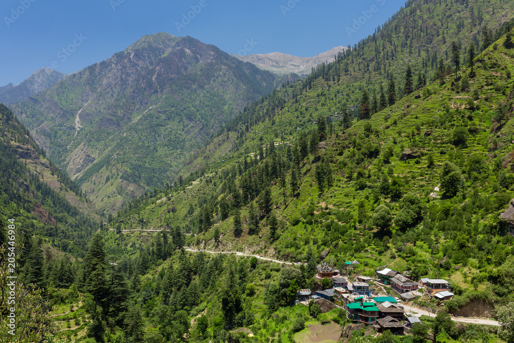 Tosh village in beautiful Parvati valley in Himachal Pradesh state ...