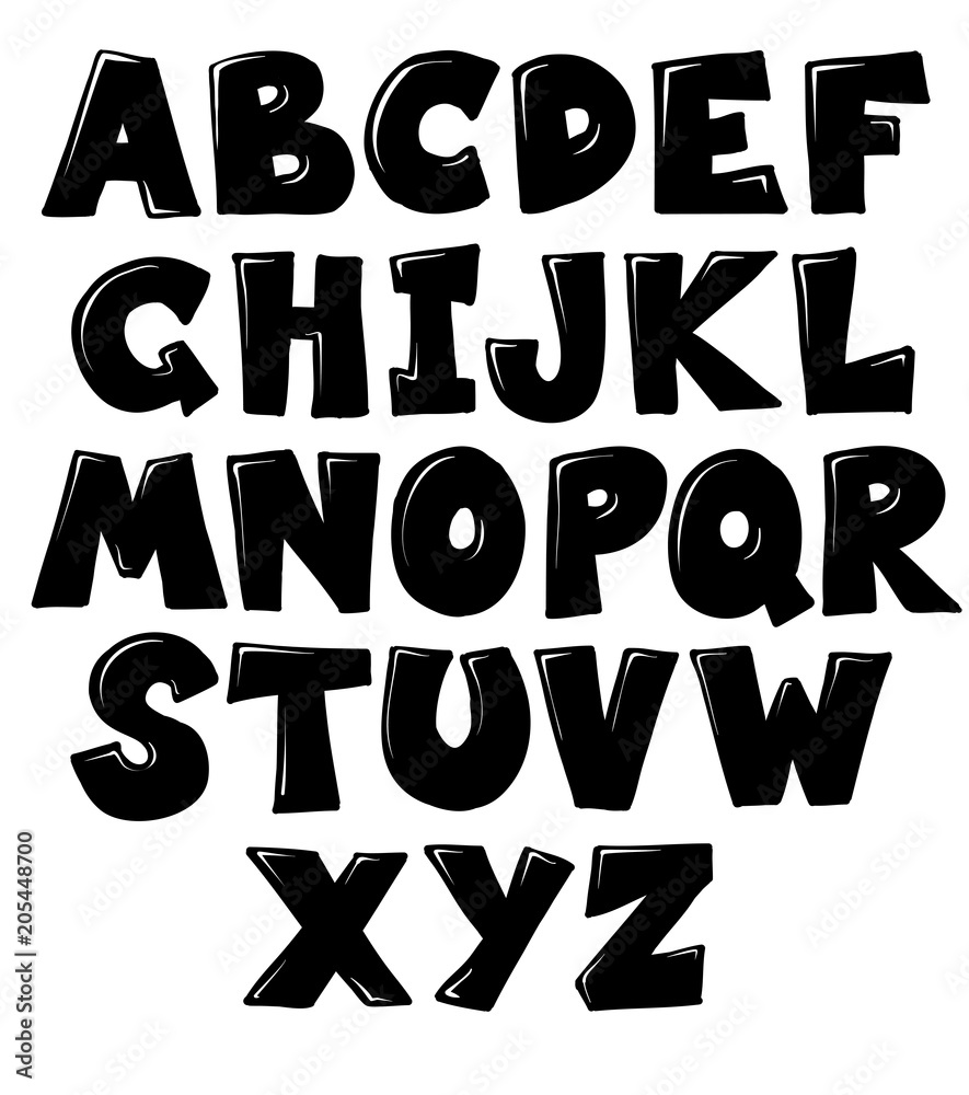 Hand Drawn Font with Hatching Creative Abc Letters Sequence from a To Z  Written in Simple Sketch Style with Ink and Nib Stock Illustration   Illustration of qoutes element 93093873