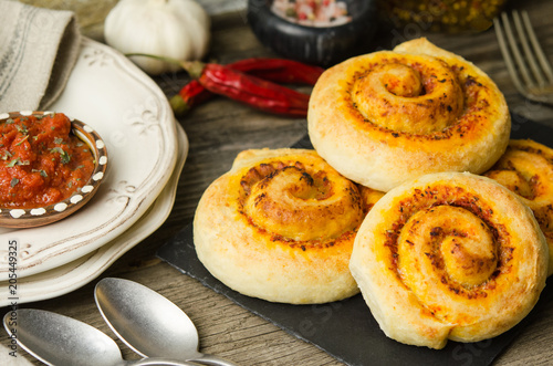 Принти на полотні Homemade pizza rolls with mozzarella cheese. Pizza rolls