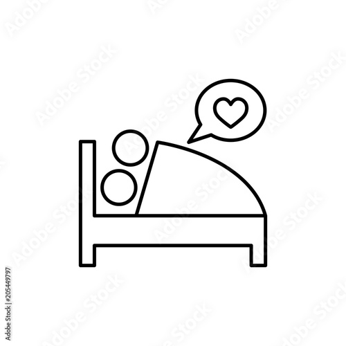 sex couple in the bed sign line black