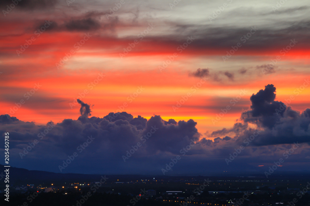Fototapeta premium Beautiful sky at twilight time for background