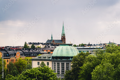 Photography Roof fiew of Stockholm City and Handelshögskolan.