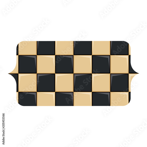 banner with chessboard pattern over white background, vector illustration