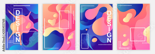 set of colored abstract posters.  template. vector illustration. design