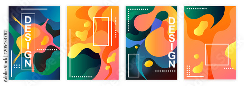 set of colored abstract posters. template. vector illustration. design
