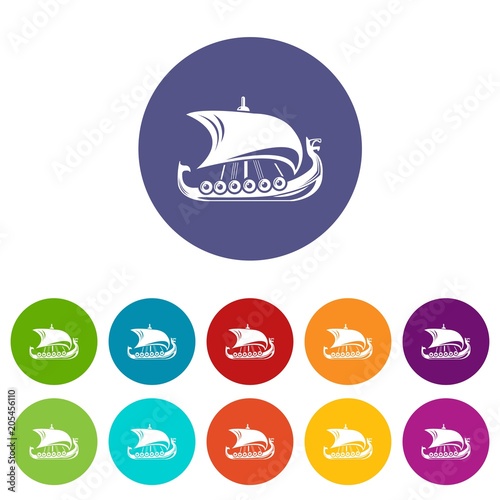 Scandinavian ship icon. Simple illustration of scandinavian ship vector icon for web