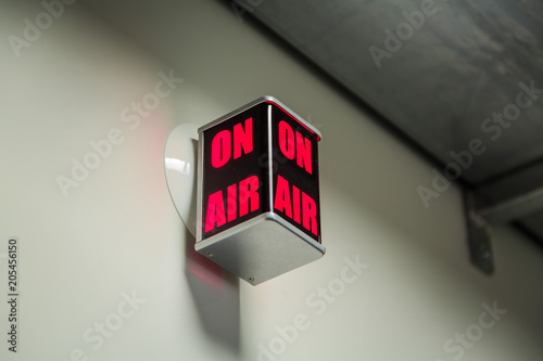 nice closeupdetailed view of a warning light on air, due to studio video recording and performance