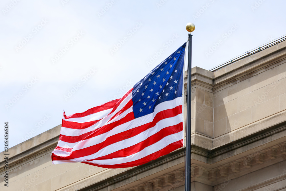 American flag waving