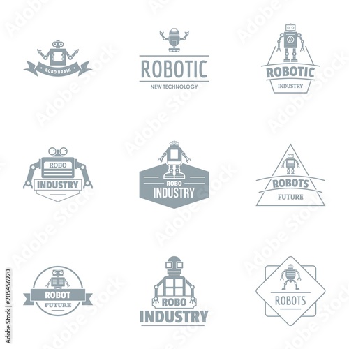 Hi tech industry logo set. Simple set of 9 hi tech industry vector logo for web isolated on white background