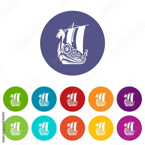 Ancient ship icon. Simple illustration of ancient ship vector icon for web