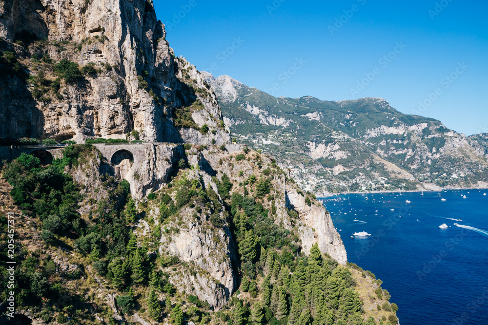 Amalfi coast road in Italy