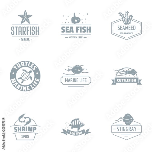 Sea clean logo set. Simple set of 9 sea clean vector logo for web isolated on white background