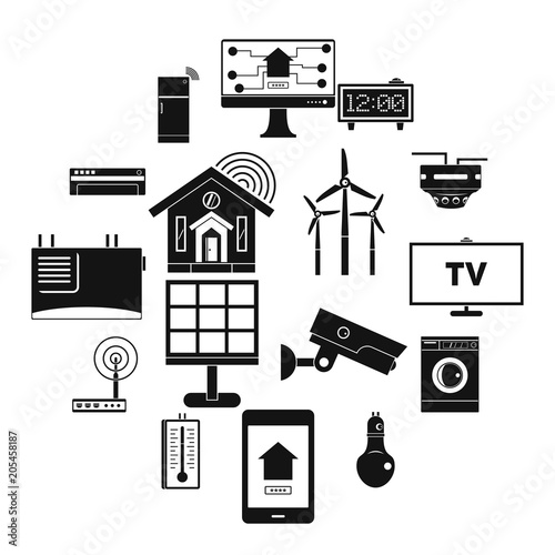 Smart home house icons set. Simple illustration of 16 smart home house vector icons for web