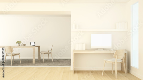 Co-Working Space for artwork workplace- Workspace in home office or apartment - 3D Rendering
