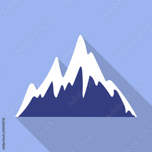 Ice mountain peak icon. Flat illustration of ice mountain peak vector icon for web design