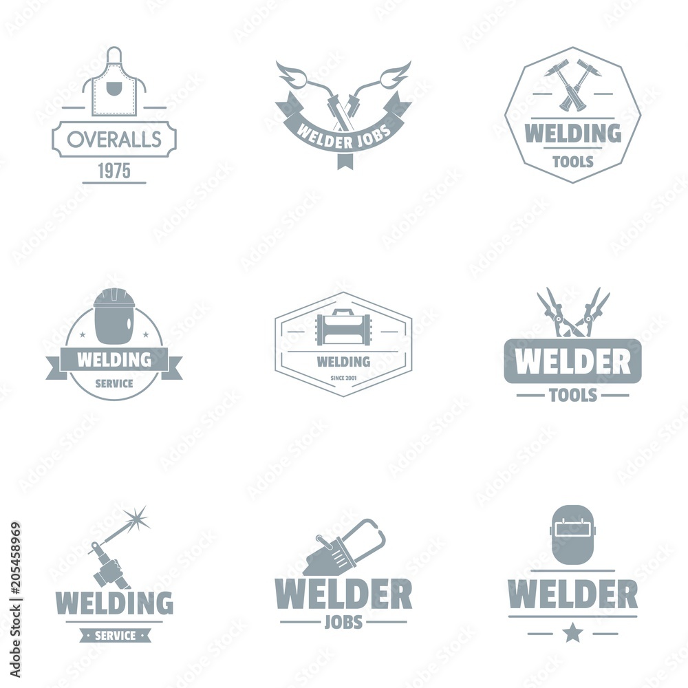 Welding unit logo set. Simple set of 9 welding unit vector logo for web isolated on white background