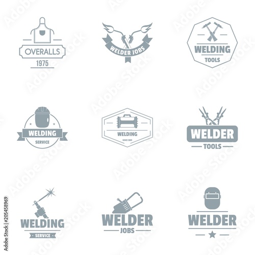 Welding unit logo set. Simple set of 9 welding unit vector logo for web isolated on white background photo