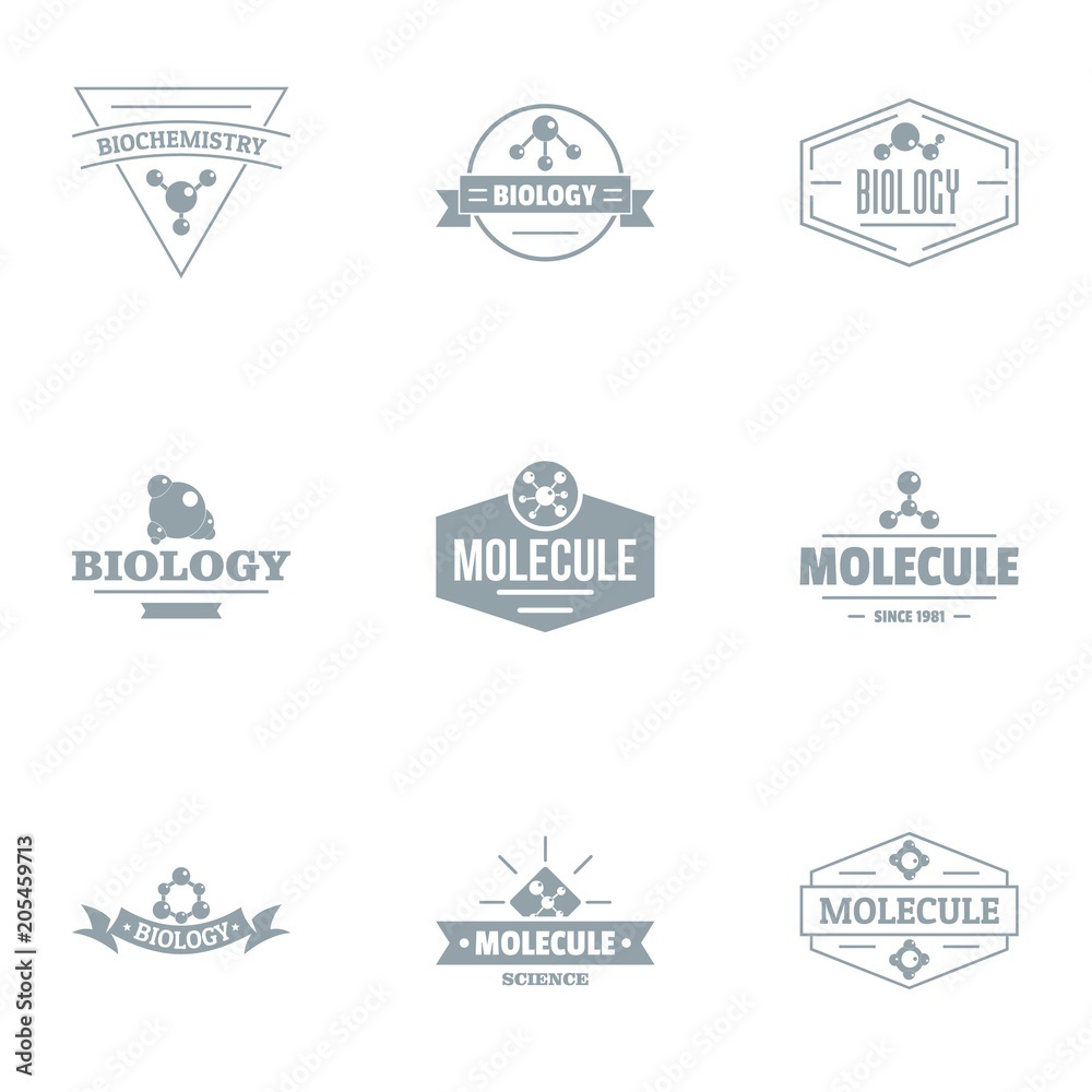 Turbomolecular logo set. Simple set of 9 turbomolecular vector logo for web isolated on white background