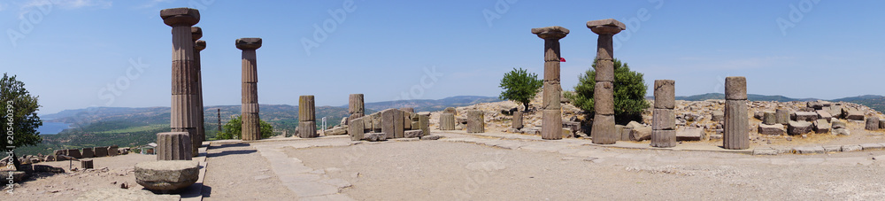 Doric columns of the ancient Greek Temple of Athena Stock Photo | Adobe ...