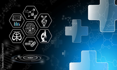 copy space,abstract background design science and technology concept in blue light,healthcare icon pattern innovation modern medical science in future and global international