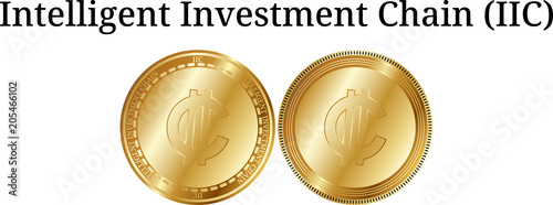 Set of physical golden coin Intelligent Investment Chain (IIC)