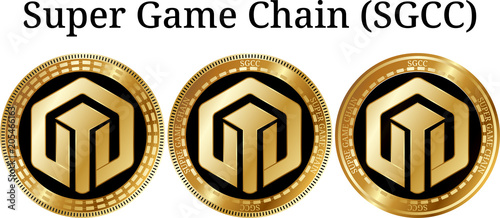 Set of physical golden coin Super Game Chain (SGCC)