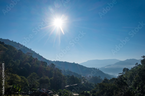 Εκτύπωση καμβά Mountain View and Village.