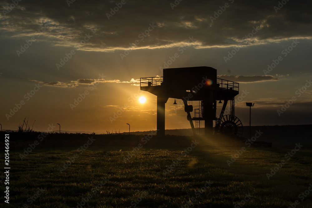 Fototapeta premium pôr do sol, paisagem, silhueta