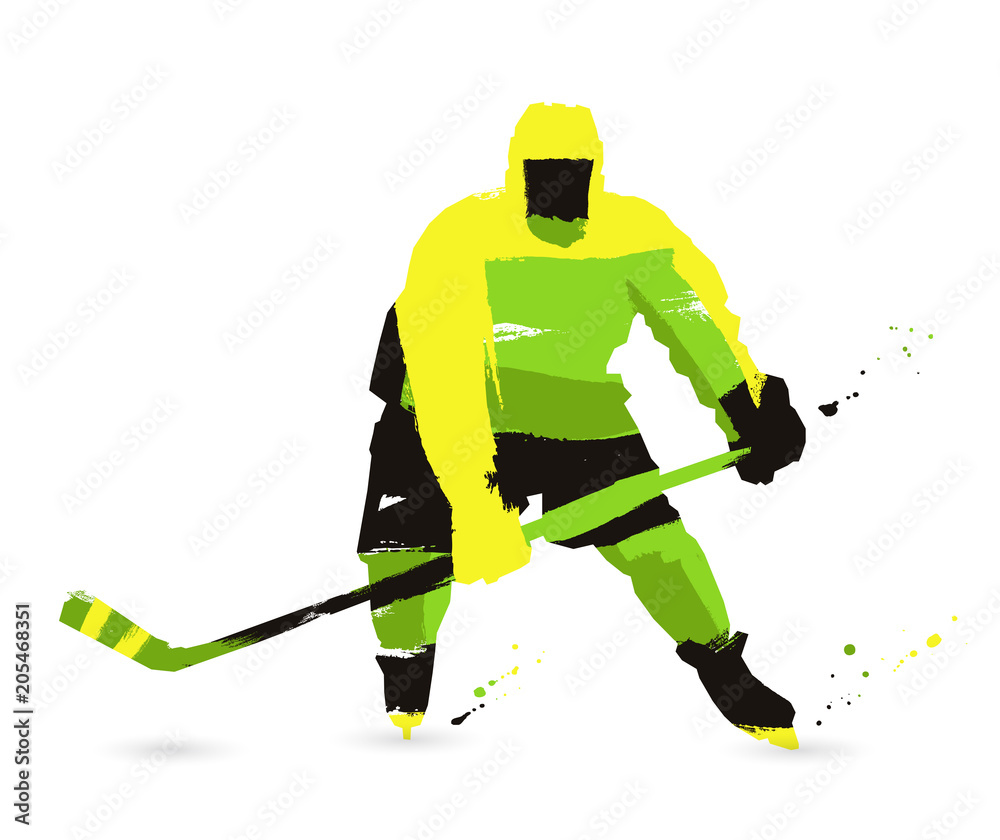 Fototapeta premium Ice hockey player on a white background. Sport concept