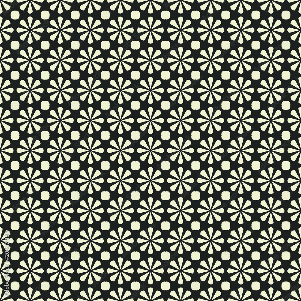 Colorful Geometric background in repeat. Fabric print. Seamless pattern, mosaic ornament, ethnic style. 