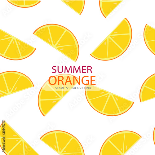 vector triangle slices of orange pattern, seamless background, summer concept