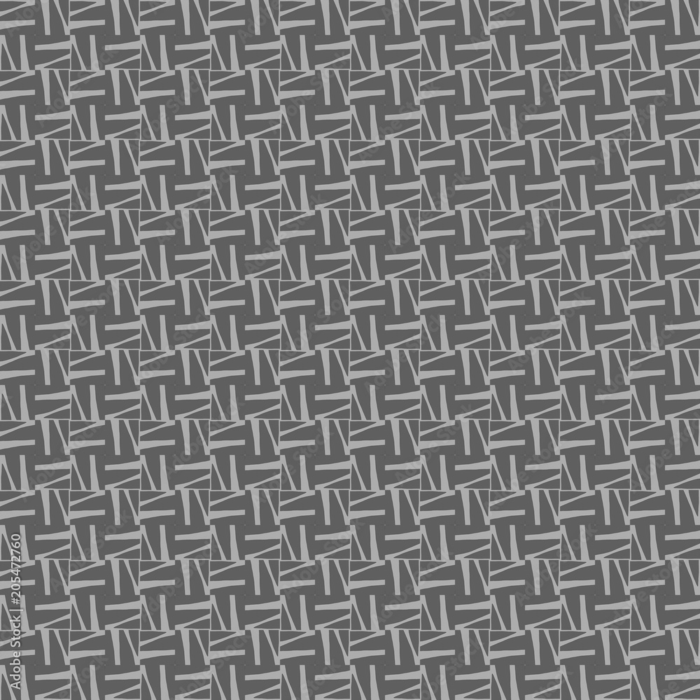 Gray Geometric pattern in repeat. Fabric print. Seamless background, mosaic ornament, ethnic style. Gray Geometric pattern in repeat. Fabric print. Seamless background, mosaic ornament, ethnic style.